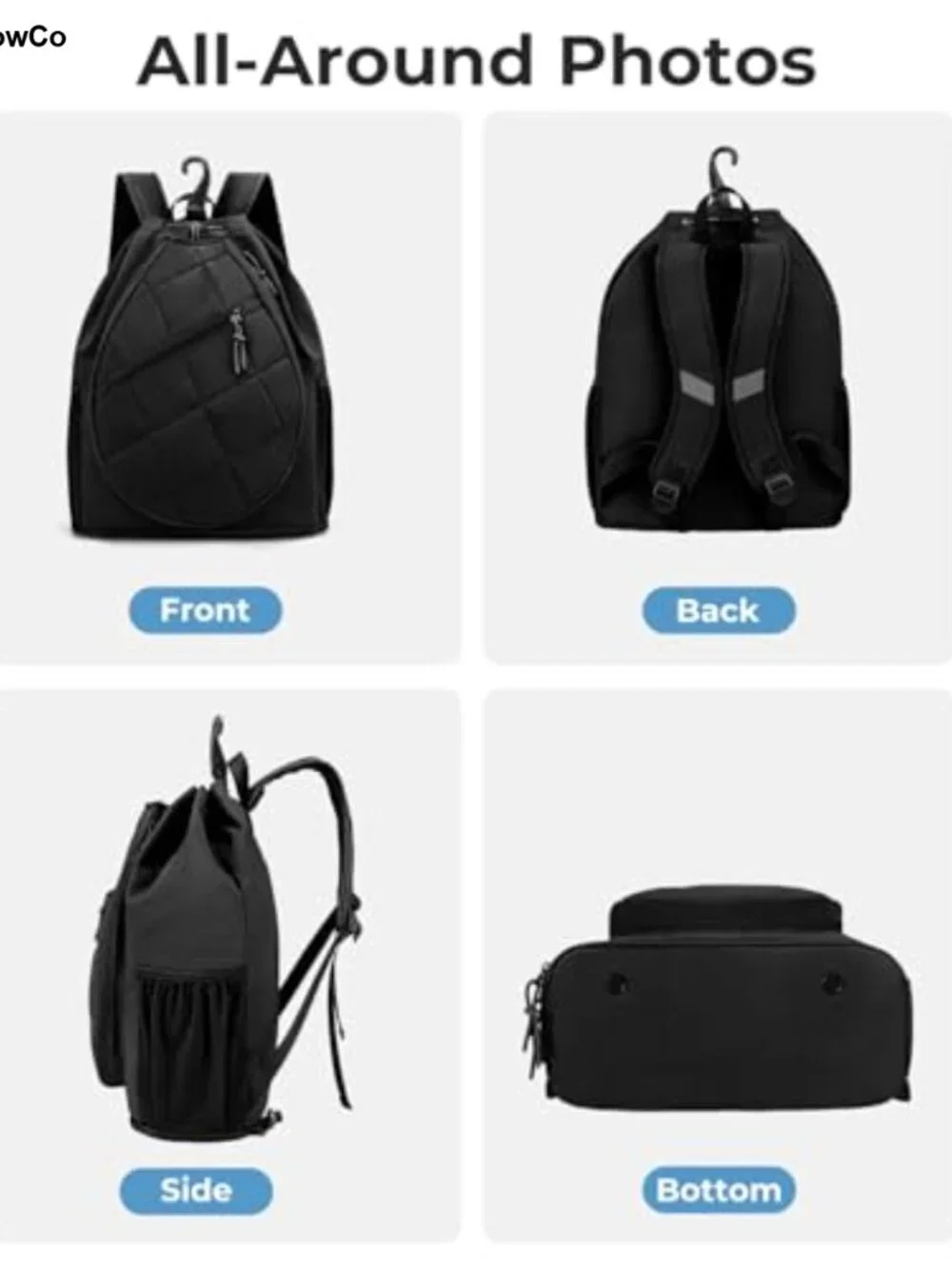 Drawstring Tennis Backpack with Shoe Compartment & Wet Pocket